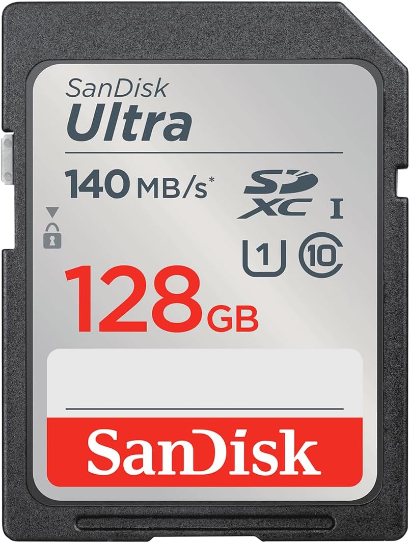 SanDisk Ultra SDXC de 128 GB: Desempenho Rápido de até 140 MB/s para Fotos e Vídeos em Full HD