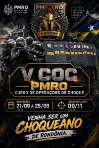 Polícia Militar de Rondônia abre inscrições para Curso de Operações de Choque 2026