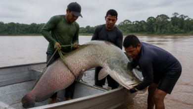 Pirarucu de 2,46 metros é capturado na Reserva Extrativista do Rio Cautário em Costa Marques Pirarucu de 2,46 metros é capturado na Reserva Extrativista do Rio Cautário em Costa Marques