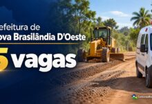 Prefeitura de Nova Brasilândia D’Oeste abre seleção com salários até R$ 1.838,54