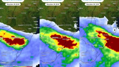 Ciclone extratropical provoca chuvas intensas e tempestades no Sul do Brasil