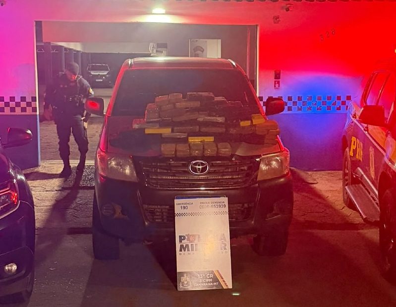 Polícia apreende 43 quilos de drogas em caminhonete com placas adulteradas em Canarana