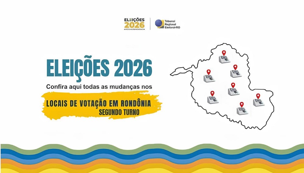 Mudanças em 12 seções eleitorais em Guajará-Mirim, Porto Velho e Presidente Médici para segundo turno
