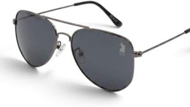 Óculos de Sol Aviador Unissex Polo London Club: Proteção UV400 e Estilo em Metal