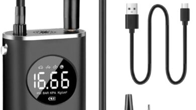 “Calibrador Portátil Digital: A Bomba de Ar Ideal para Pneus e Infláveis com Lanterna LED”