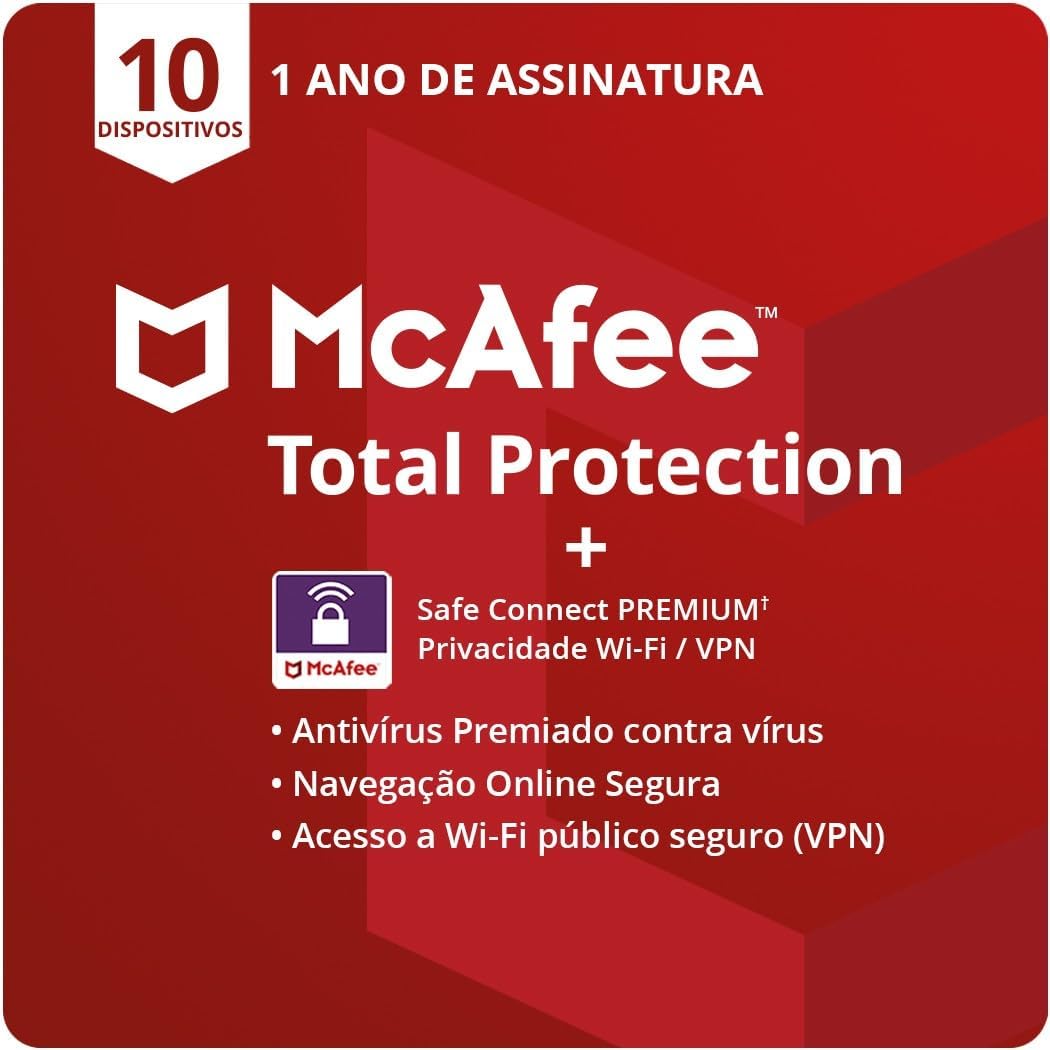 McAfee Total Protection: Segurança Avançada para 10 Dispositivos com VPN e Monitoramento da Dark Web