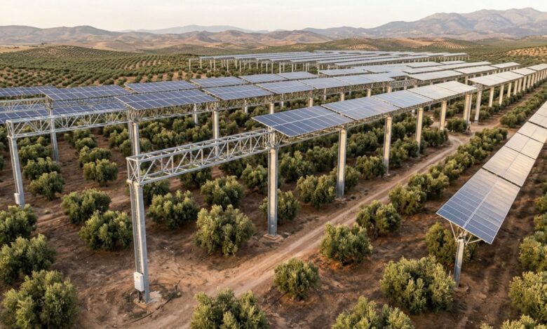 Painéis solares sobre oliveiras produzem 95% da energia em fábrica de azeite na Espanha