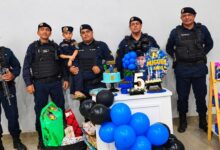 Policiais militares celebram aniversário de 5 anos de Miguel em Porto Velho