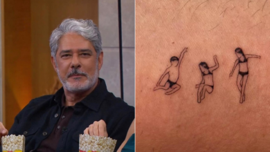 William Bonner exibe tatuagem em homenagem aos filhos trigêmeos em Instagram