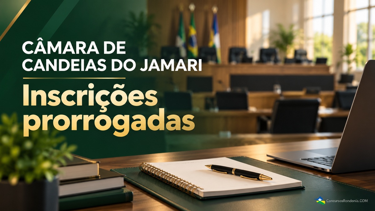 Câmara de Candeias do Jamari amplia inscrições de concurso até 30 de outubro de 2026