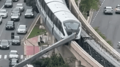 Guindaste cai em SP e interrompe operação da Linha 15-Prata do Monotrilho Guindaste cai em SP e interrompe operação da Linha 15-Prata do Monotrilho